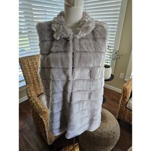 Talbots Faux Fur Luxury Vest Gray Women’s Size M Aspres Outdoors Luxury